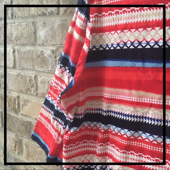 🆕 RED, WHITE & BLUE MULTI STRIPED TOP BY RUBY RD. - Picture 6 of 7